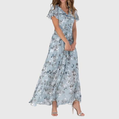 Dames Maxi Jurk Bloemenprint V-Hals - Lange Zomerjurk