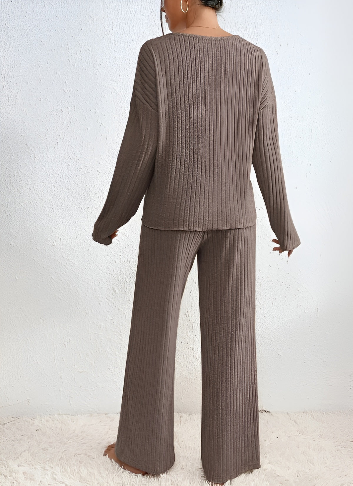 Gianna - Gebreide Set met V-Hals Trui en Broek
