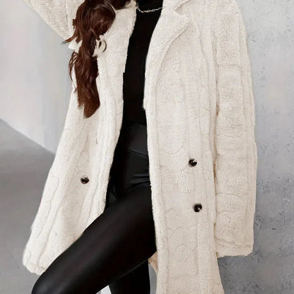 Dames Oversized Fleecejas – Zwart, Warm en Comfortabel voor Casual en Herfstgebruik