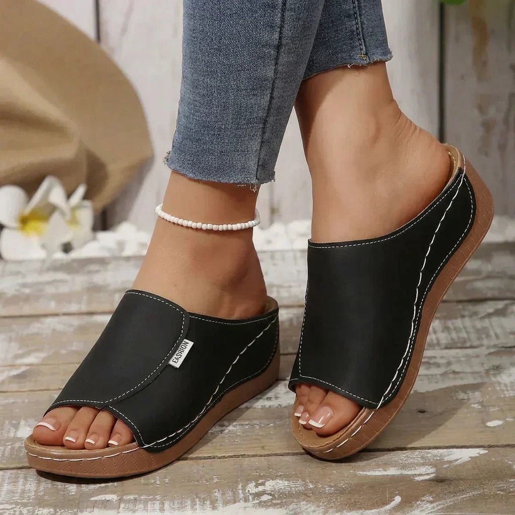 Dames Slip-On Sandalen met Mid-Heel Platform