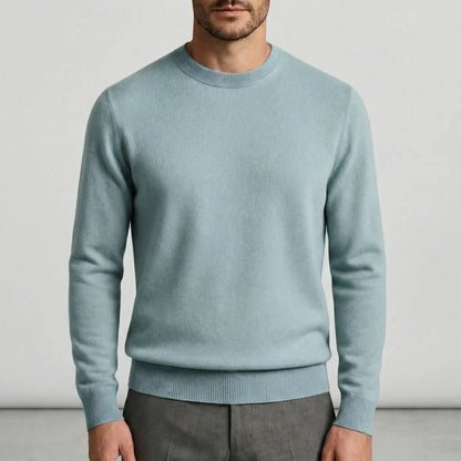 Fall sweater — Lightweight cashmere crewneck in light blue, showcasing a simple, elegant style — view 11 — view 11