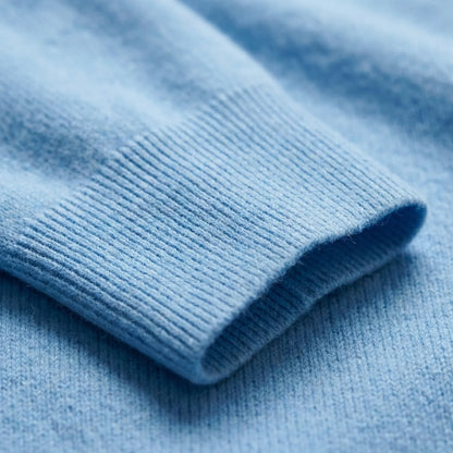 Fall sweater — Light blue cashmere sleeve detail, showcasing ribbed texture — view 3 — view 3