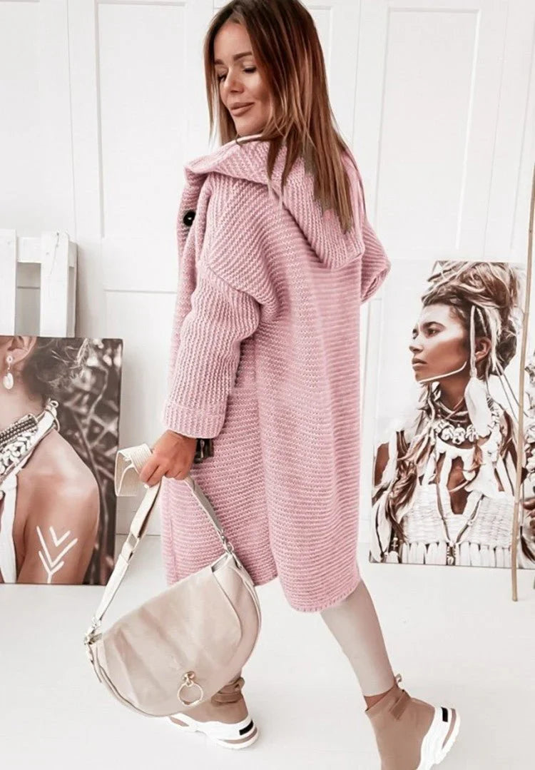 Dames Lange Gebreide Vest – Warm, Casual Trui voor Herfst en Winter