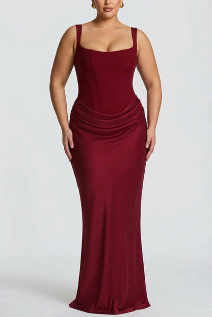 Dames Maxi Jurk met Vierkante Hals