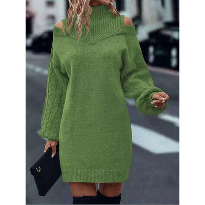 Karen Cold Shoulder Turtleneck Sweater Dress_14