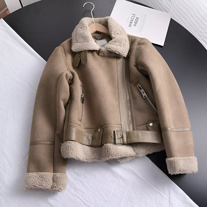 Dames Bikerjack Oversize – Gevoerd met Imitatiebont