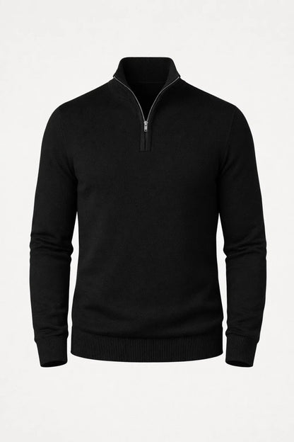 Heren Trui Slimfit met Halve Rits