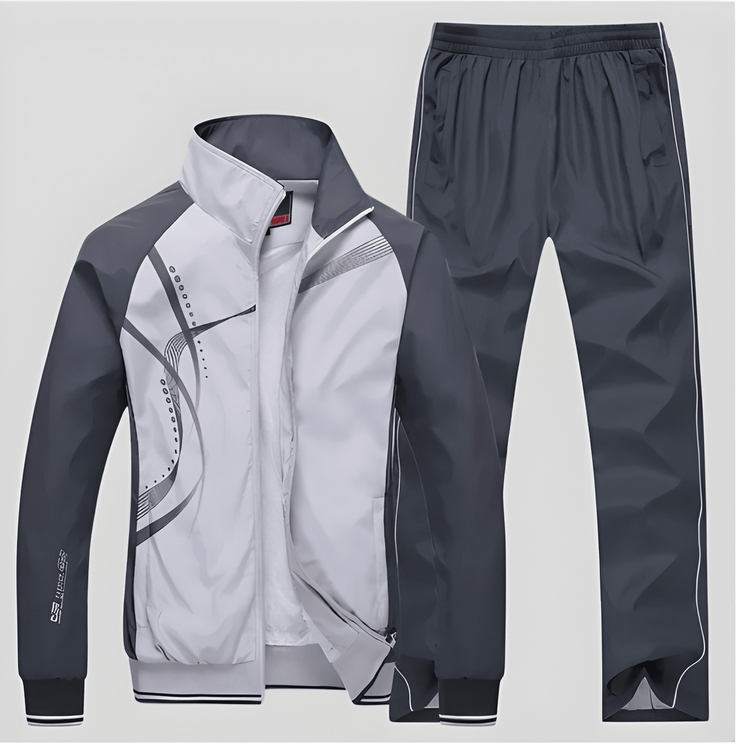 Heren Joggingpak Tweedelig Set – Jas met Rits en Broek in Polyester