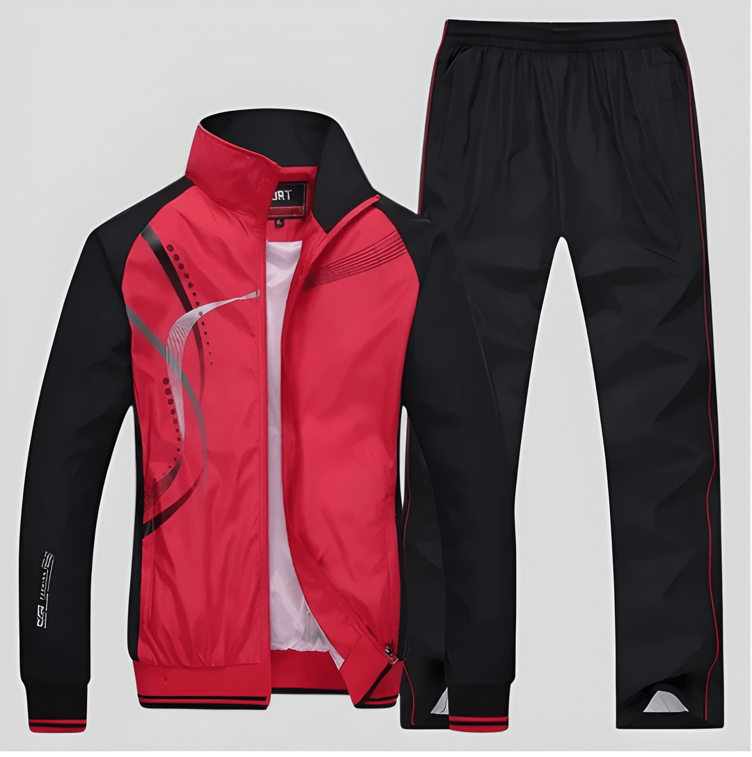 Heren Joggingpak Tweedelig Set – Jas met Rits en Broek in Polyester