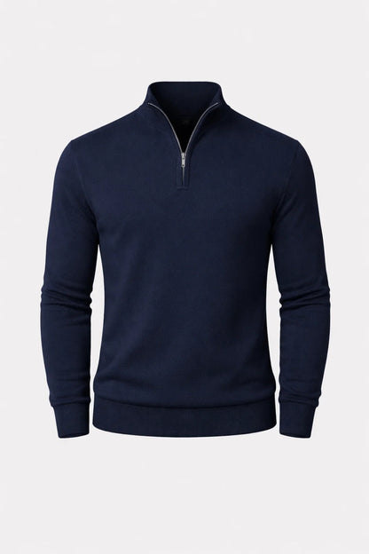 Heren Trui Slimfit met Halve Rits