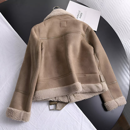 Dames Bikerjack Oversize – Gevoerd met Imitatiebont