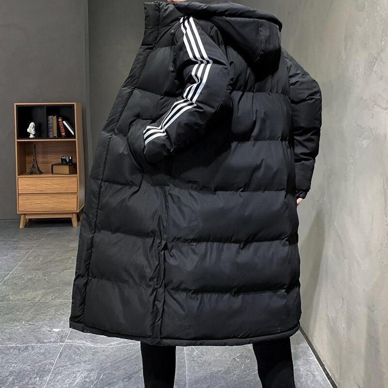 Heren Parka Lang met Capuchon – Winddichte Winterjas