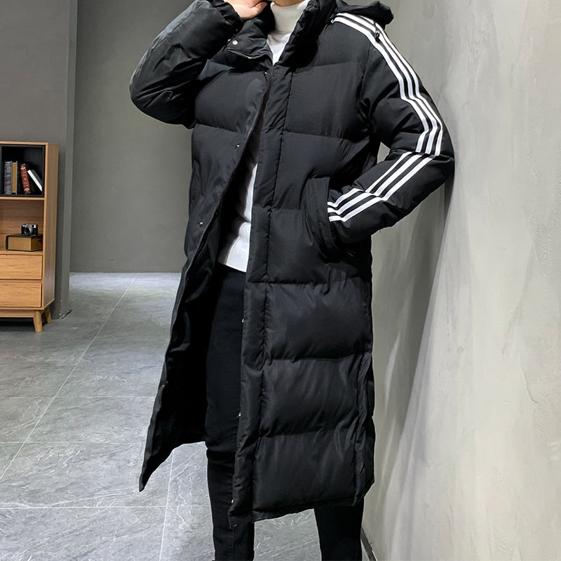 Heren Parka Lang met Capuchon – Winddichte Winterjas