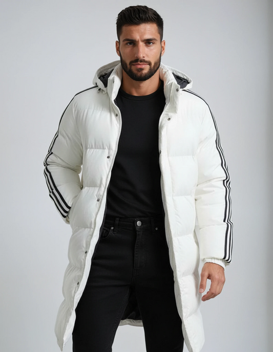 Heren Parka Lang met Capuchon – Winddichte Winterjas