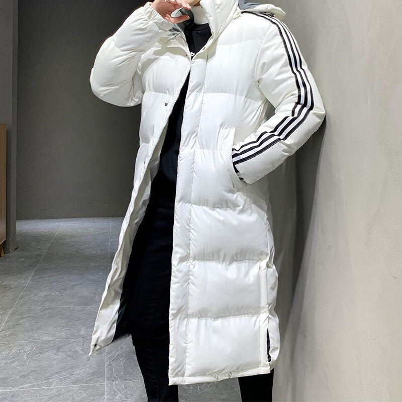 Heren Parka Lang met Capuchon – Winddichte Winterjas