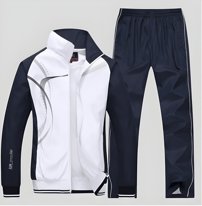 Heren Joggingpak Tweedelig Set – Jas met Rits en Broek in Polyester