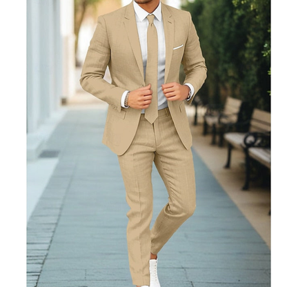 Anzug Herren mit schmaler Passform - hell-khaki