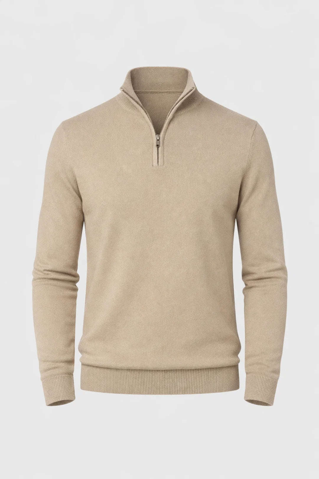 Heren Trui Slimfit met Halve Rits