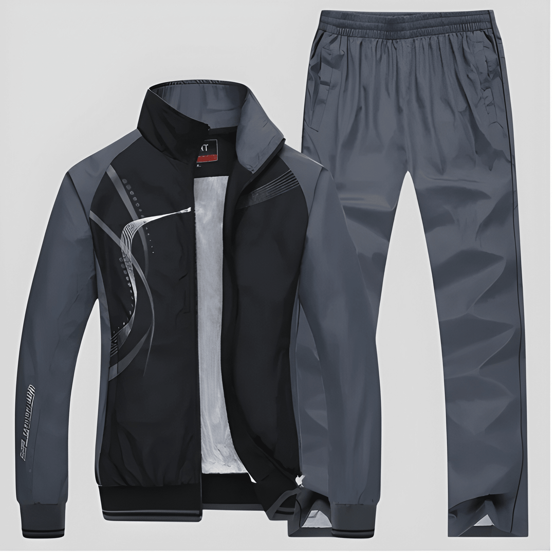 Heren Joggingpak Tweedelig Set – Jas met Rits en Broek in Polyester