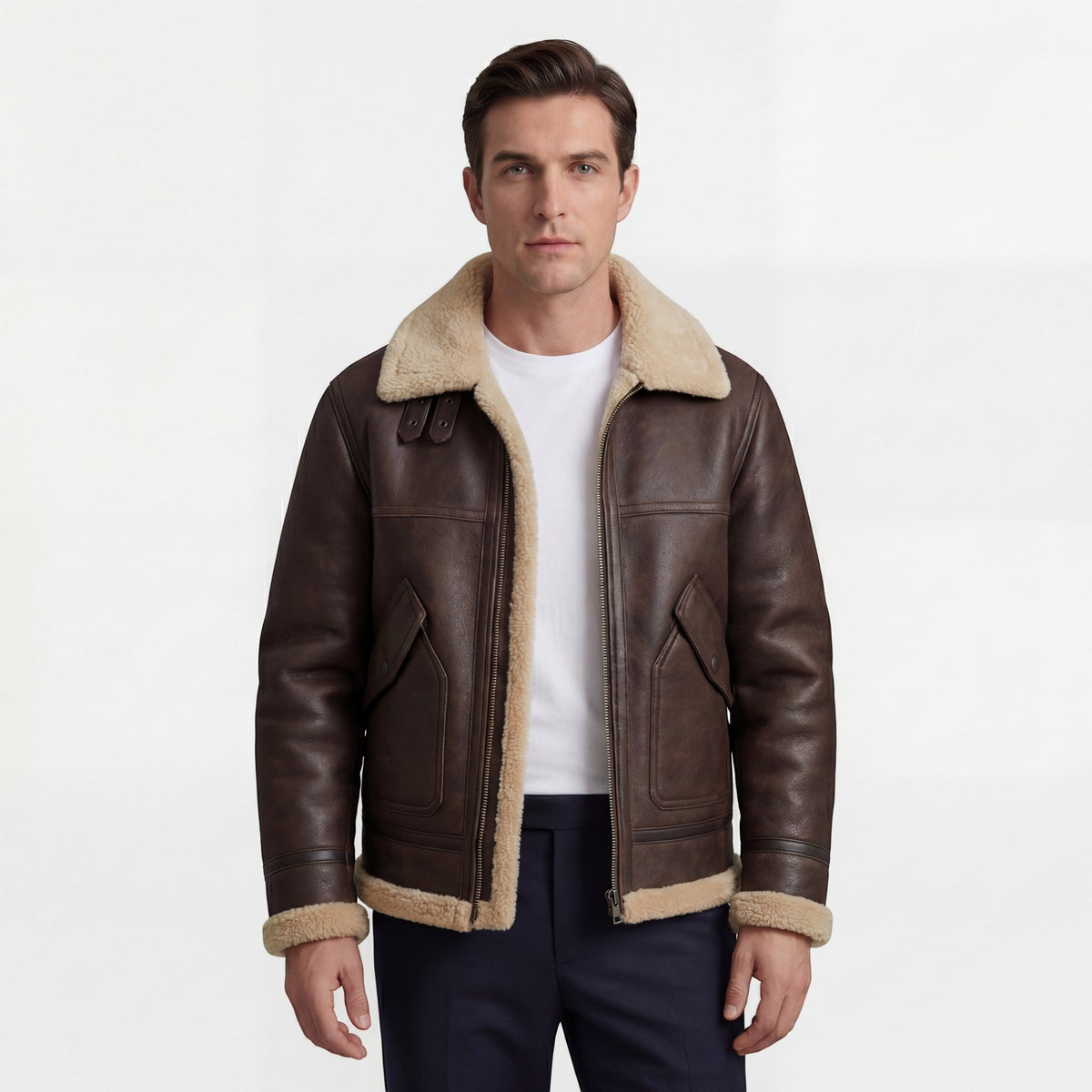 Heren Jas Gevoerd met Lamswol Fleece – Casual Winterjas