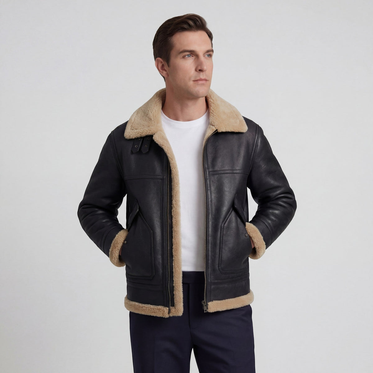 Heren Jas Gevoerd met Lamswol Fleece – Casual Winterjas