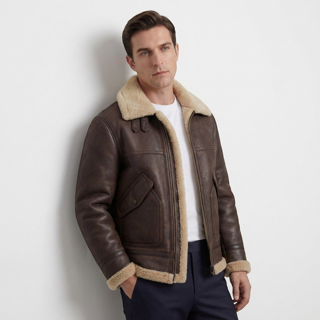 Heren Jas Gevoerd met Lamswol Fleece – Casual Winterjas