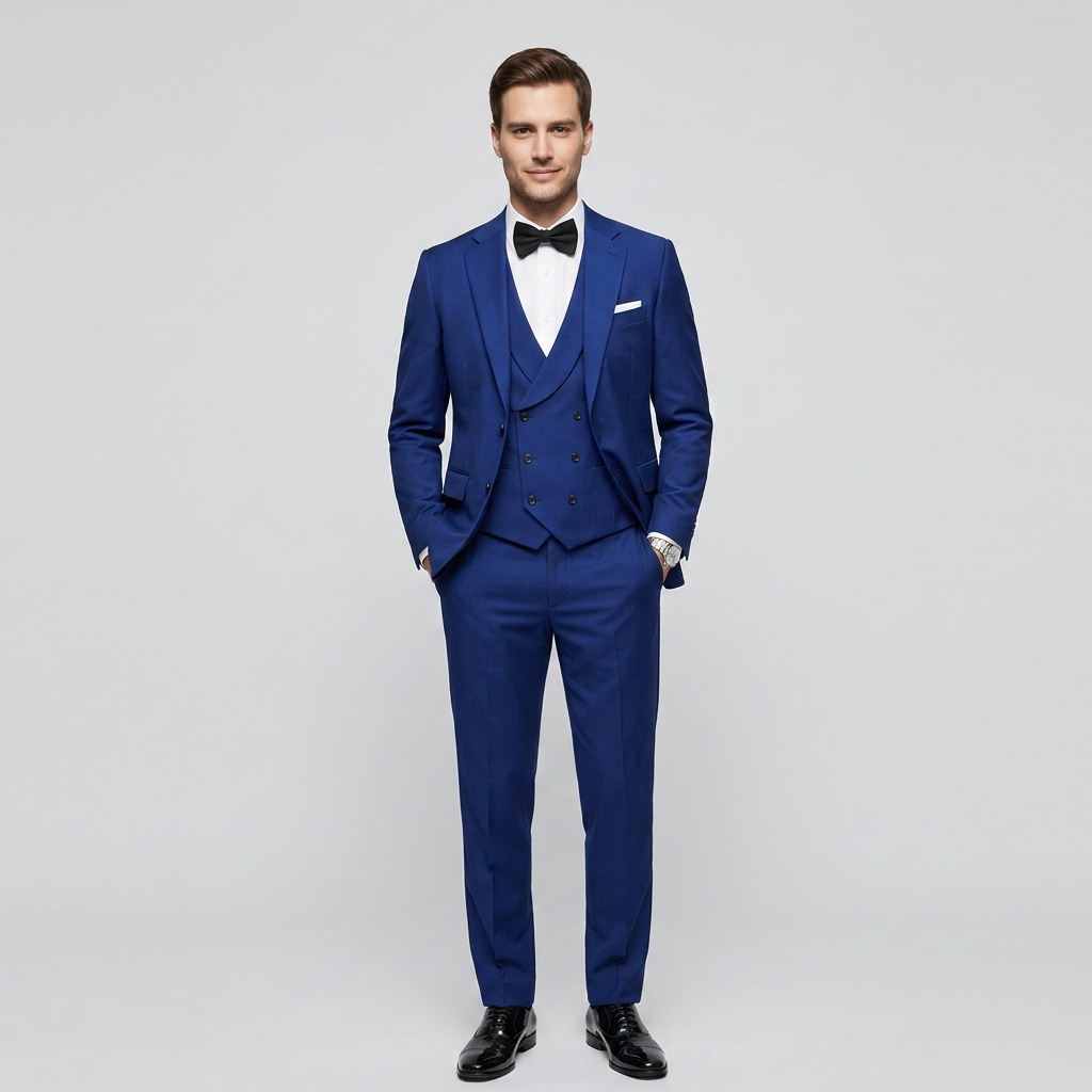 Heren Driedelig Pak Blazer met Gilet - Getailleerde Fit