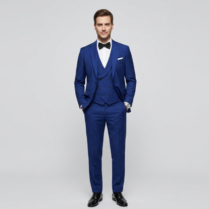 Heren Driedelig Pak Blazer met Gilet - Getailleerde Fit