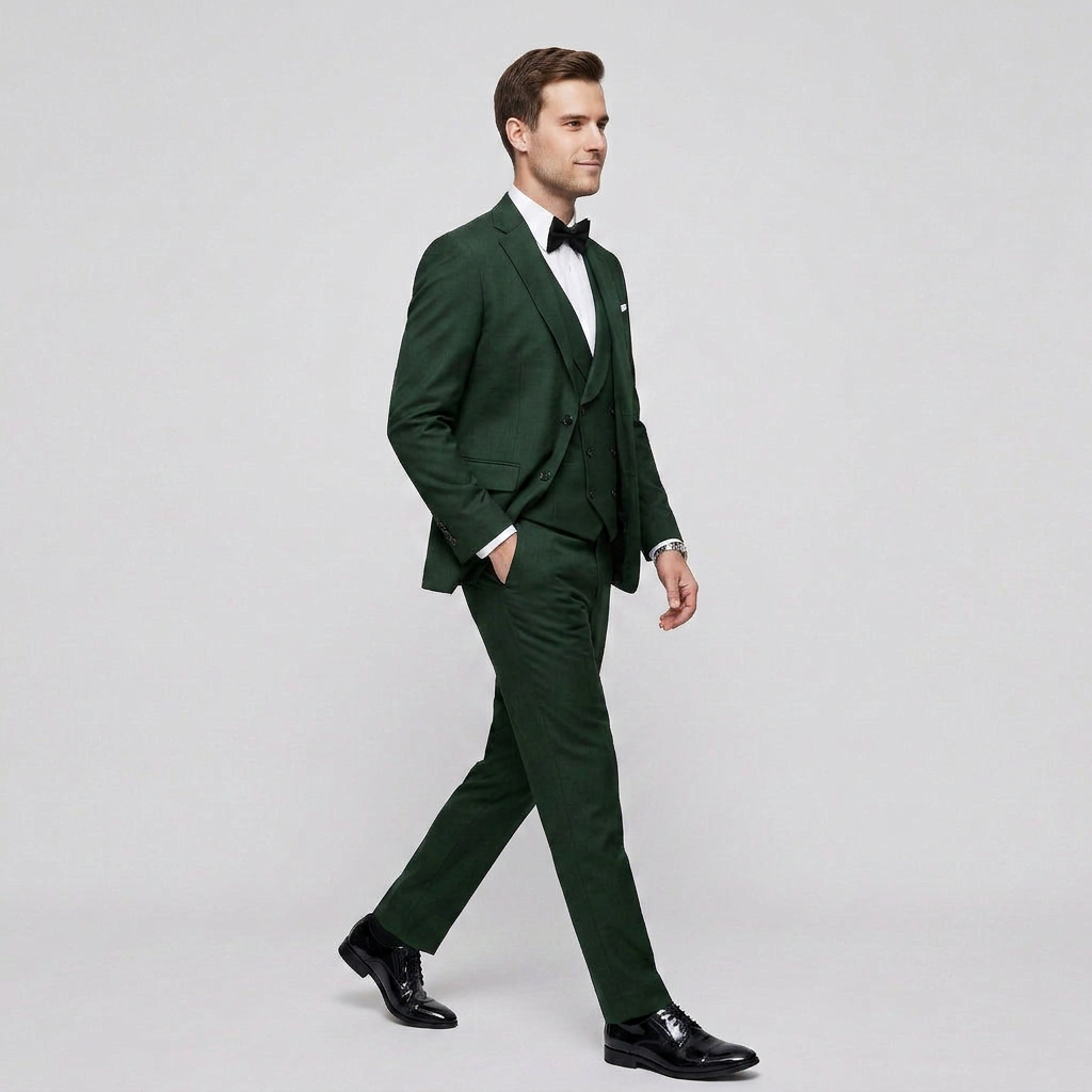 Heren Driedelig Pak Blazer met Gilet - Getailleerde Fit