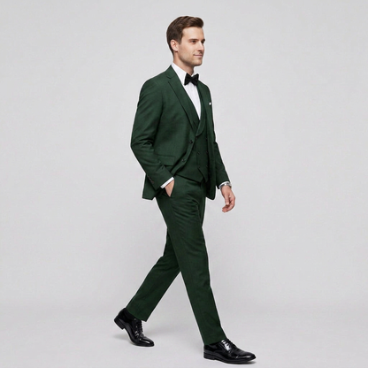 Heren Driedelig Pak Blazer met Gilet - Getailleerde Fit