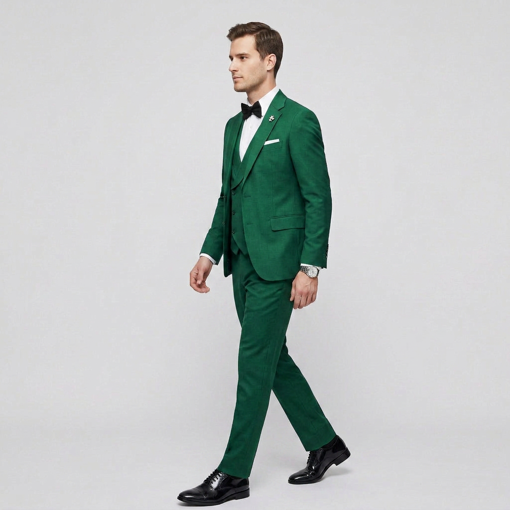 Heren Driedelig Pak Blazer met Gilet - Getailleerde Fit