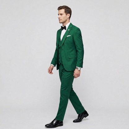 Heren Driedelig Pak Blazer met Gilet - Getailleerde Fit