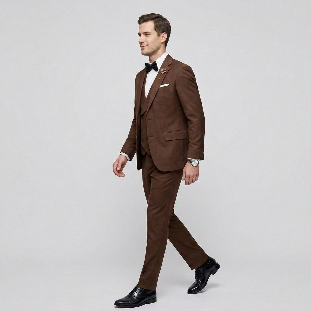 Heren Driedelig Pak Blazer met Gilet - Getailleerde Fit