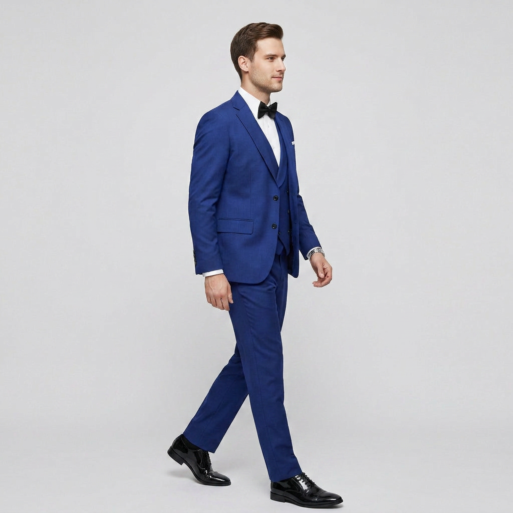 Heren Driedelig Pak Blazer met Gilet - Getailleerde Fit