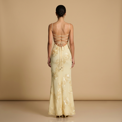 Gala Jurk Zeemeermodel met Corset en 3D Bloemenapplicaties op Tule