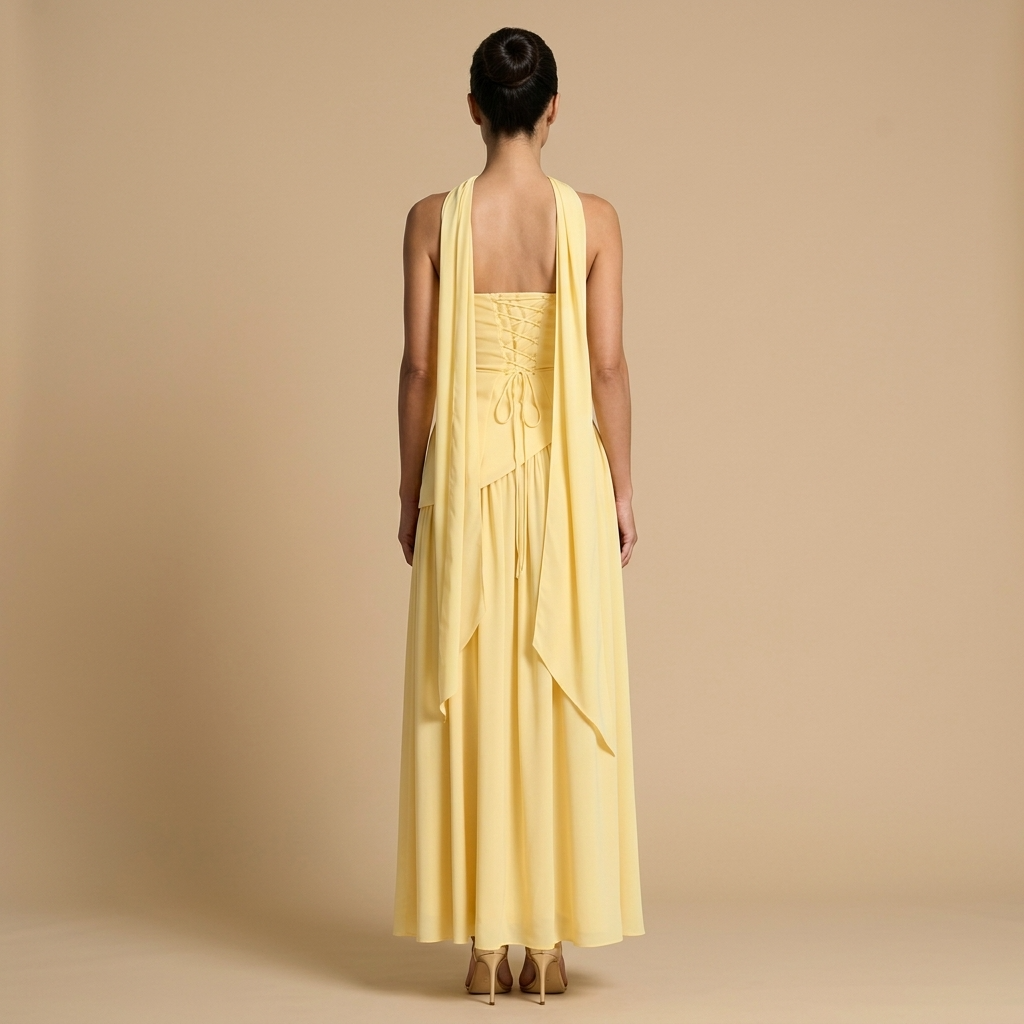 Dames Galajurk Maxi met Bustier en Hoge Split
