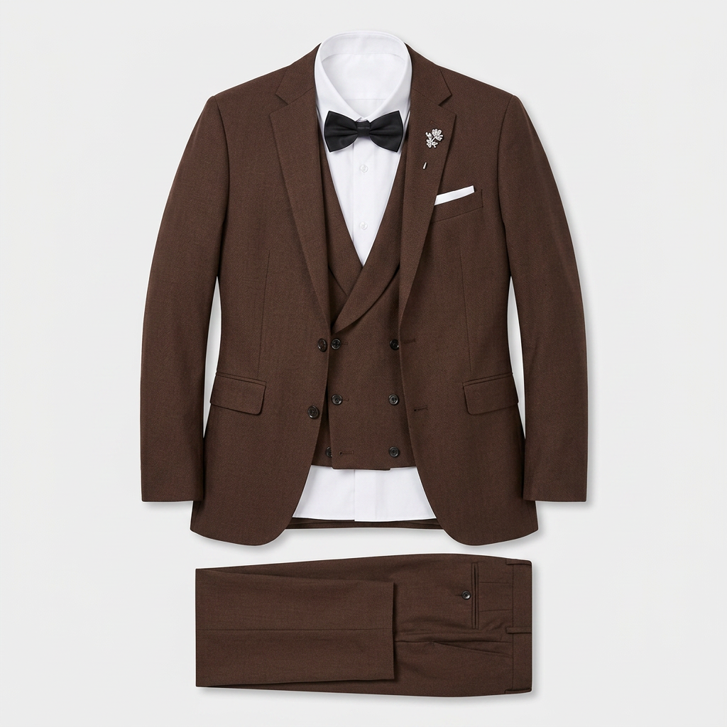 Heren Driedelig Pak Blazer met Gilet - Getailleerde Fit