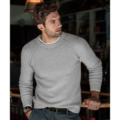 Gebreide Crew Neck Trui met Lange Mouwen voor Heren
