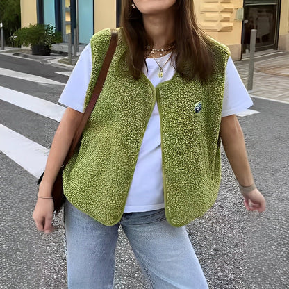Dames Mouwloos Vest met Voorzakken - Casual Losse Pasvorm