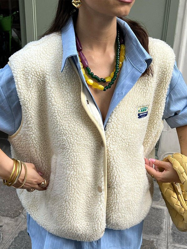 Dames Mouwloos Vest met Voorzakken - Casual Losse Pasvorm