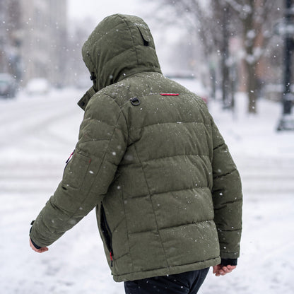 Men's Winter Down Jacket Goose Filled Water Repellent Windproof Coat, product photo 5