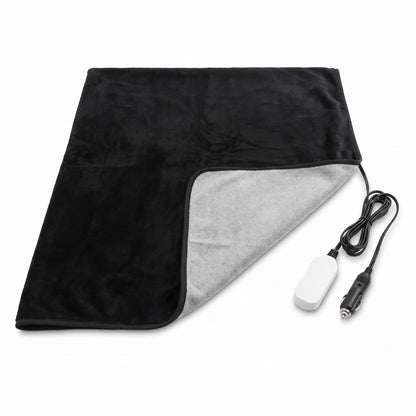 Plush 12V Heated Car Blanket Cigarette Lighter Plug Electric Throw, product photo 1