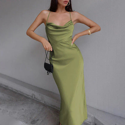 Vivenne - Elegante Cowl Neck Midi Jurk