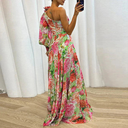 Melisande - One-Shoulder Bloemenjurk