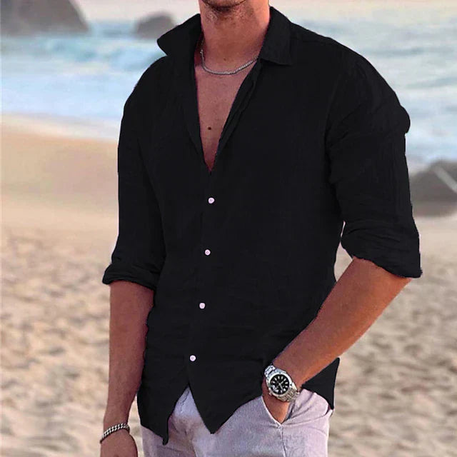 Heren Slim Fit Overhemd – Casual voor Zomergebruik, Met Knopen en Korte Mouwen