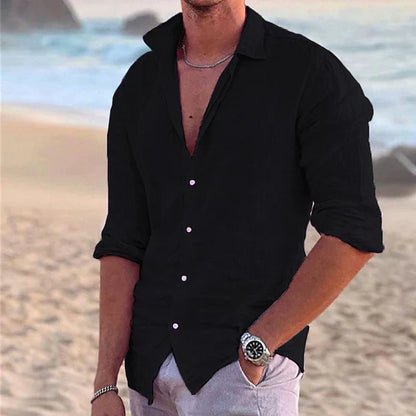 Heren Slim Fit Overhemd – Casual voor Zomergebruik, Met Knopen en Korte Mouwen