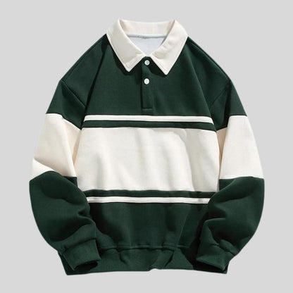 heren regular fit polo trui met polokraag in groen
