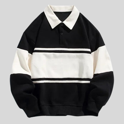 heren regular fit polo trui met polokraag in zwart