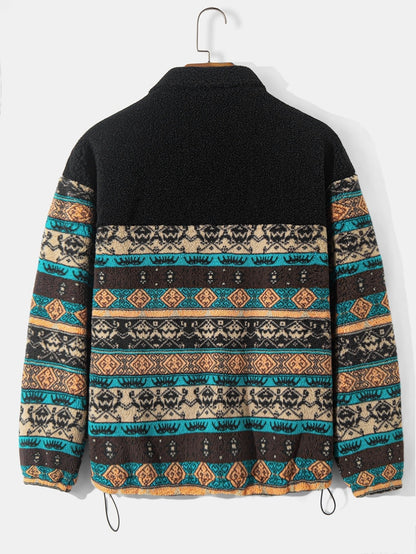 Heren Teddy Fleece Zip Jacket - Relaxed Fit Warm Casual