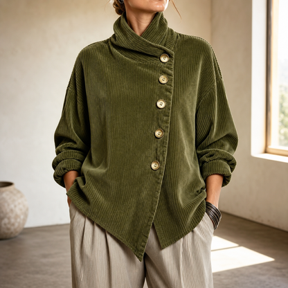 Dames Jack met Asymmetrische Knopen en Ribstructuur